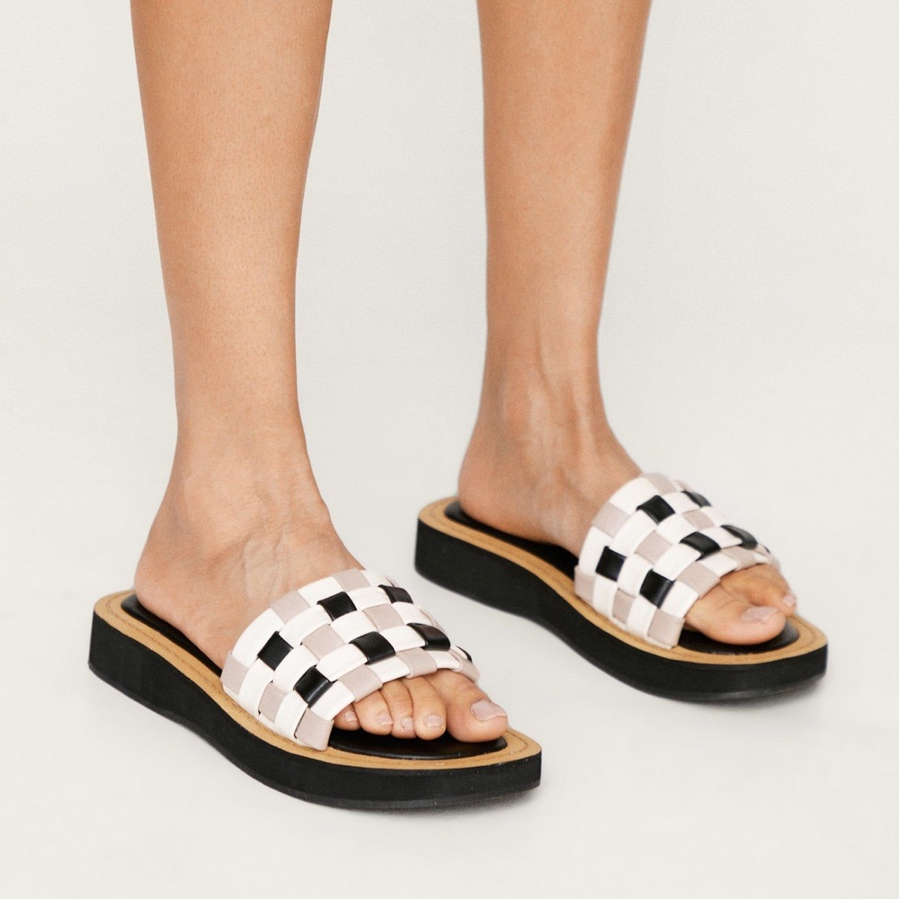 Nasty Gal sold out Leather slides 8.5